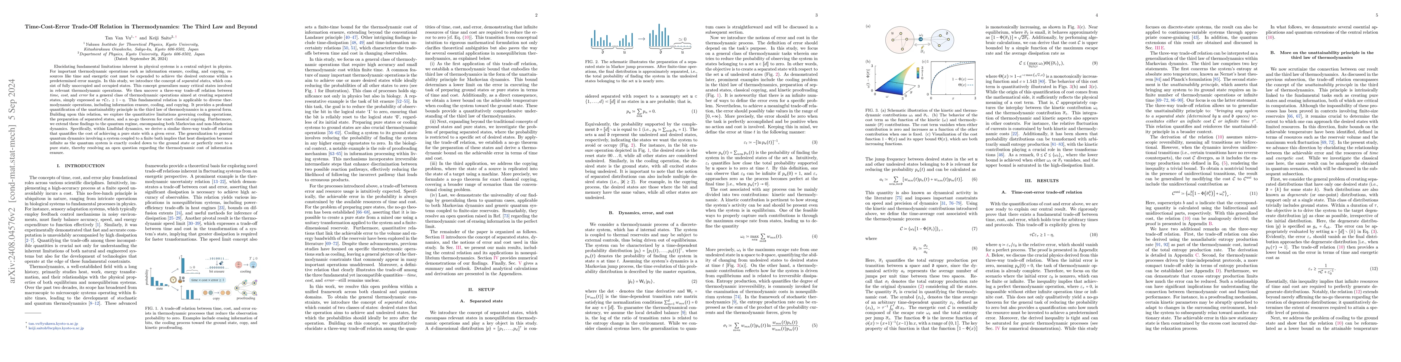 Thumbnail for Time-cost-error trade-off relation in thermodynamics: The third law and
  beyond