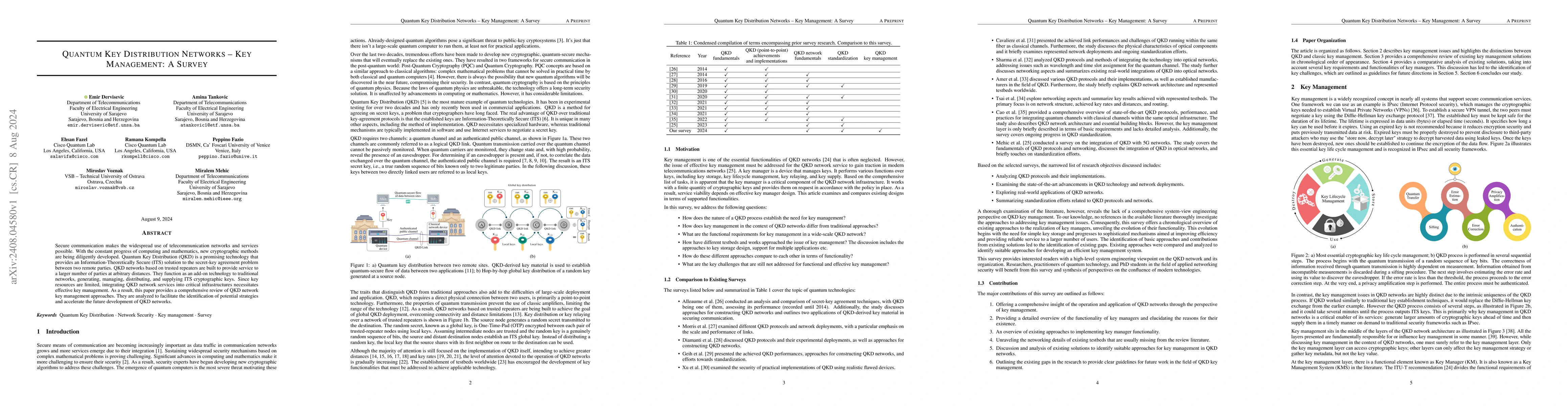 Thumbnail for Quantum Key Distribution Networks -- Key Management: A Survey