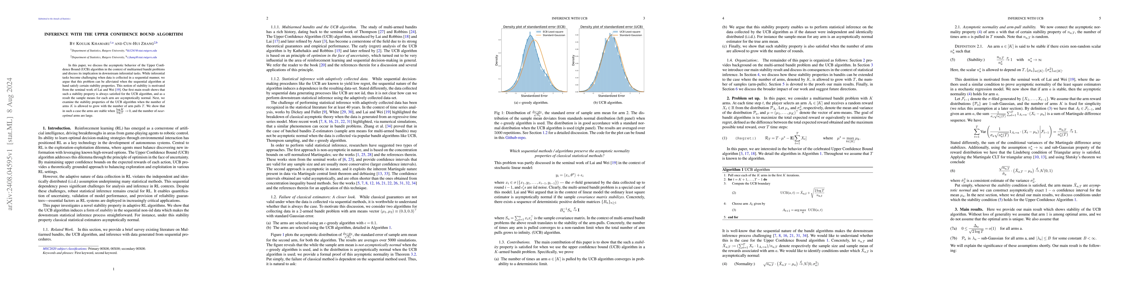 Thumbnail for Inference with the Upper Confidence Bound Algorithm