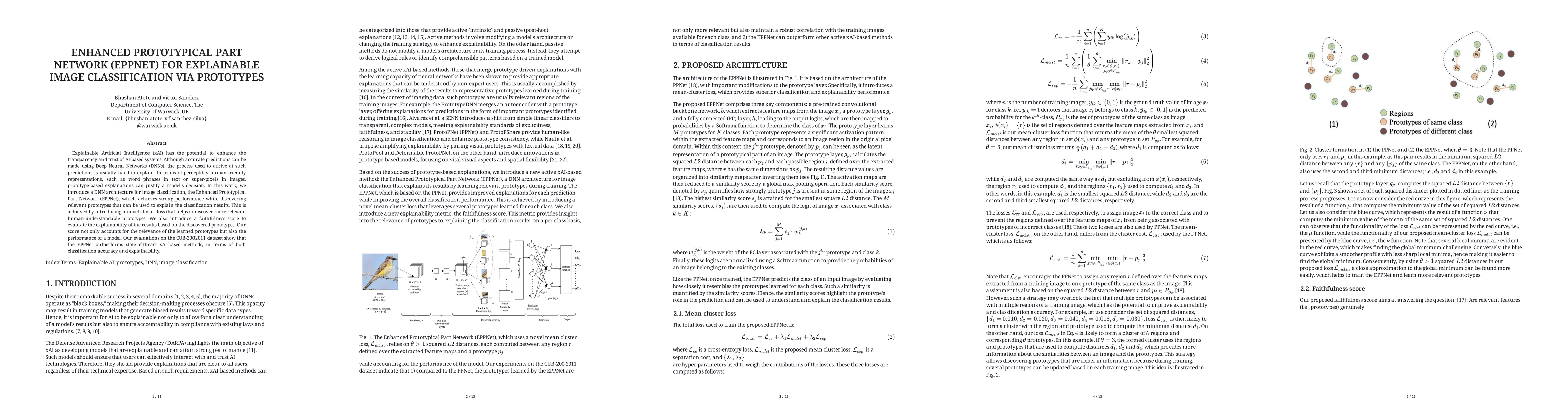 Thumbnail for Enhanced Prototypical Part Network (EPPNet) For Explainable Image
  Classification Via Prototypes