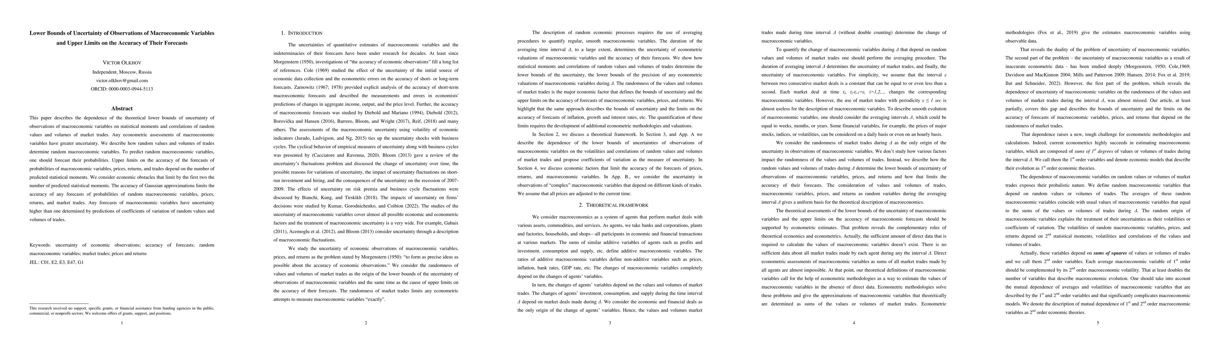 Thumbnail for Lower Bounds of Uncertainty of Observations of Macroeconomic Variables
  and Upper Limits on the Accuracy of Their Forecasts