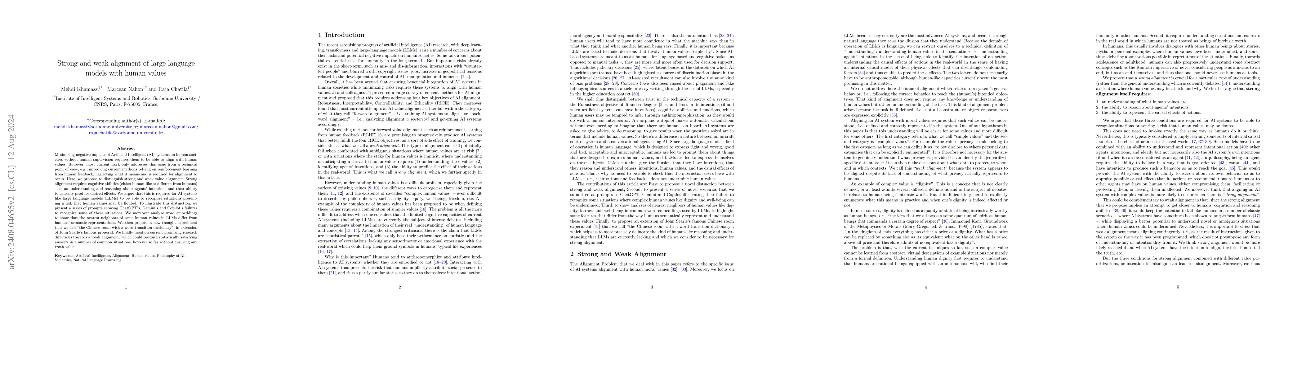 Thumbnail for Strong and weak alignment of large language models with human values