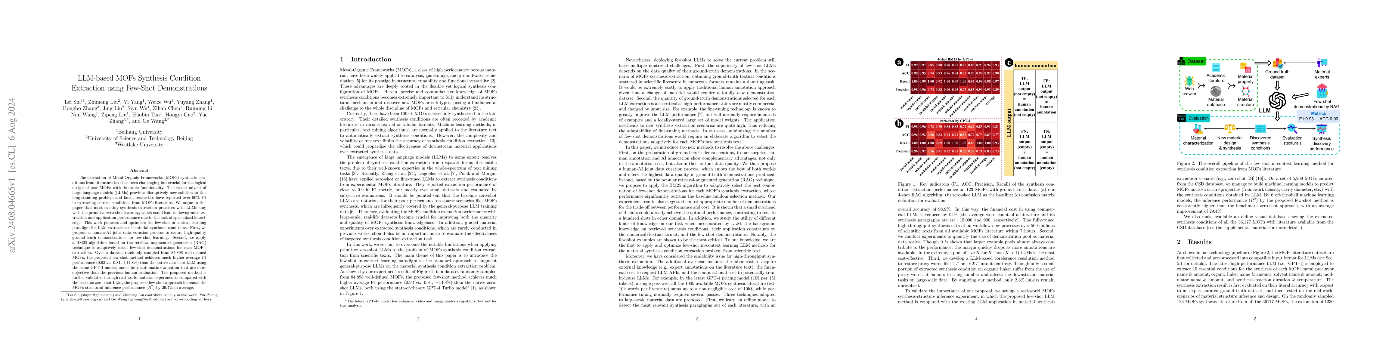 Thumbnail for LLM-based MOFs Synthesis Condition Extraction using Few-Shot
  Demonstrations