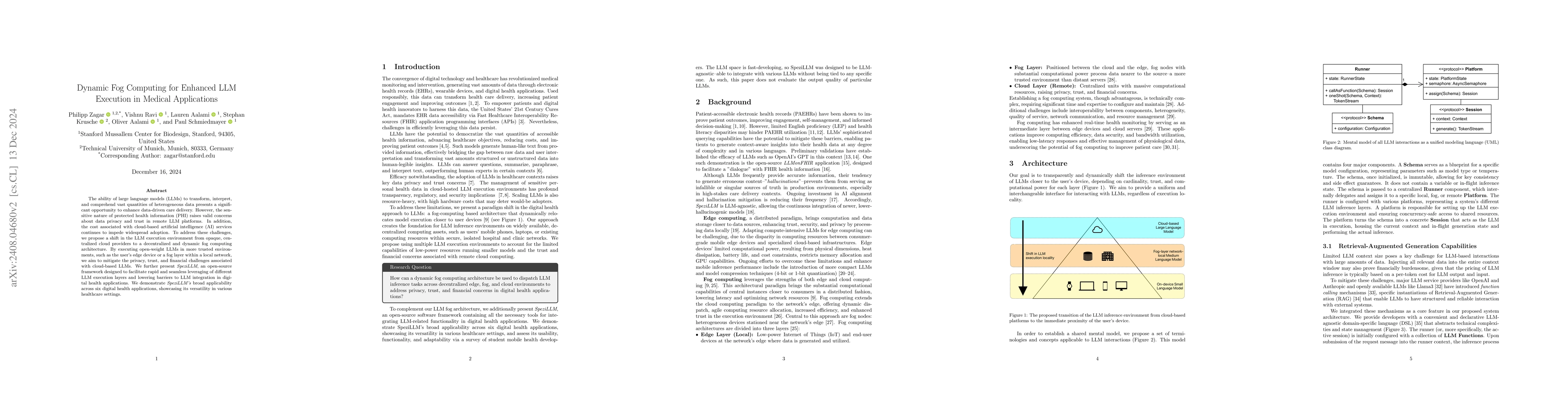 Thumbnail for Dynamic Fog Computing for Enhanced LLM Execution in Medical Applications