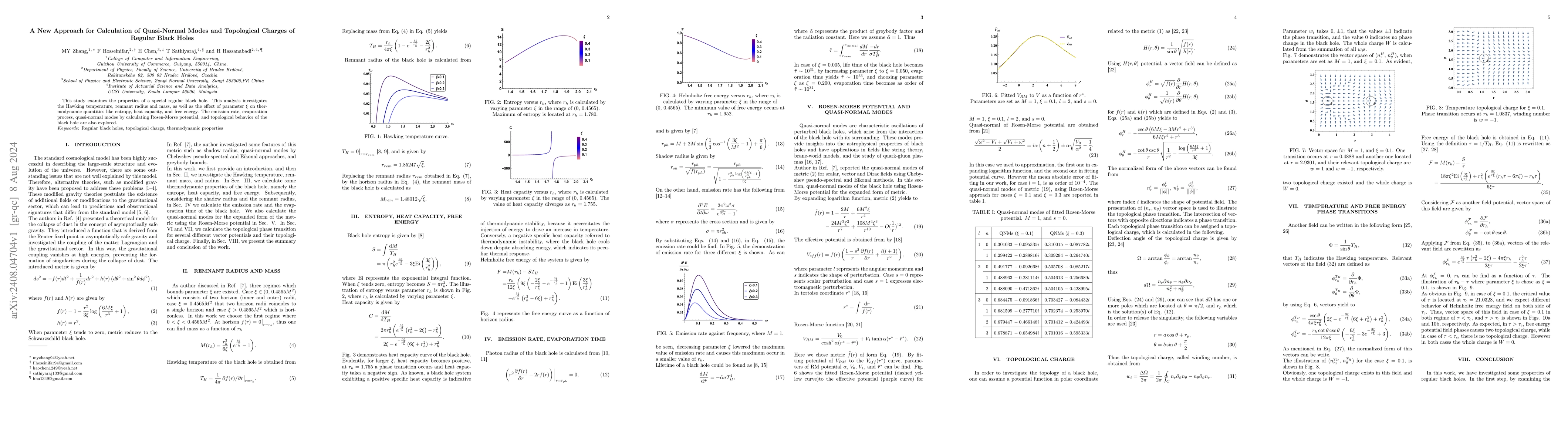 Thumbnail for A New Approach for Calculation of Quasi-Normal Modes and Topological
  Charges of Regular Black Holes