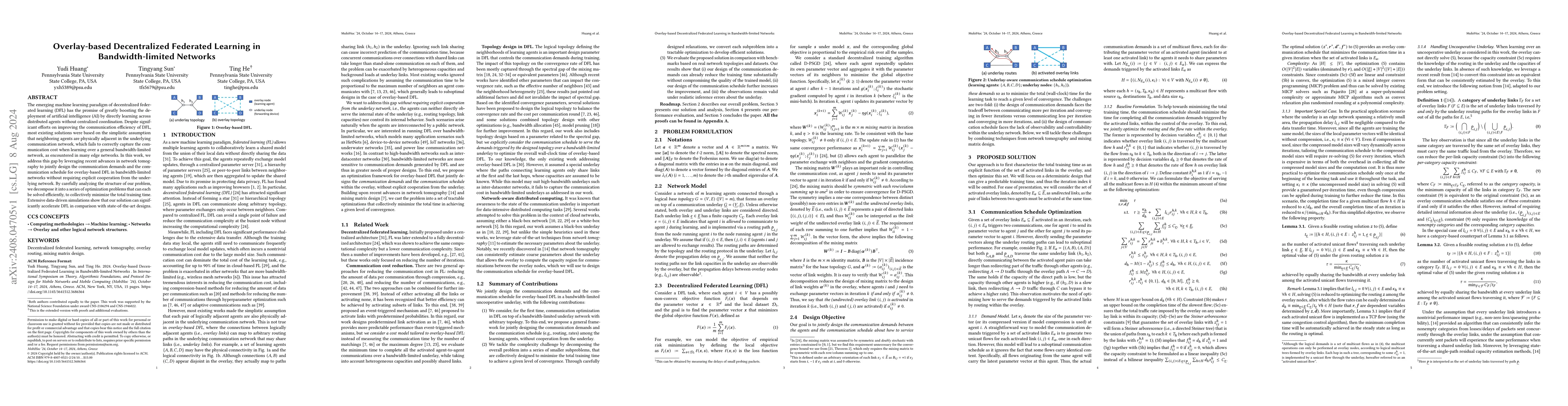 Thumbnail for Overlay-based Decentralized Federated Learning in Bandwidth-limited
  Networks