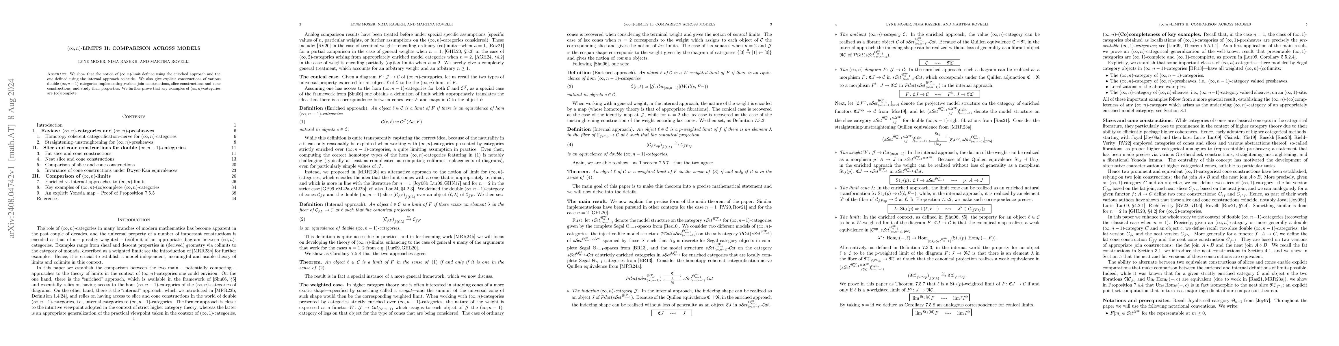 Thumbnail for $(\infty,n)$-Limits II: Comparison across models