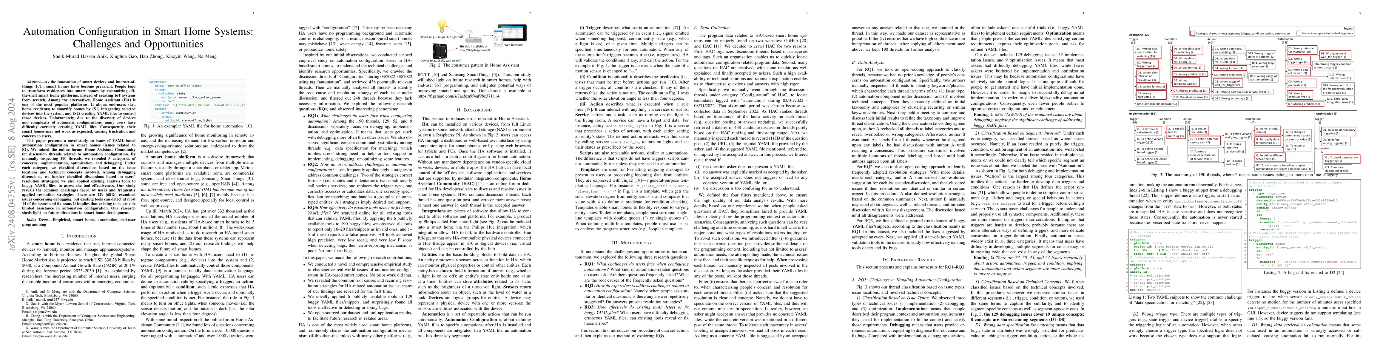 Thumbnail for Automation Configuration in Smart Home Systems: Challenges and
  Opportunities