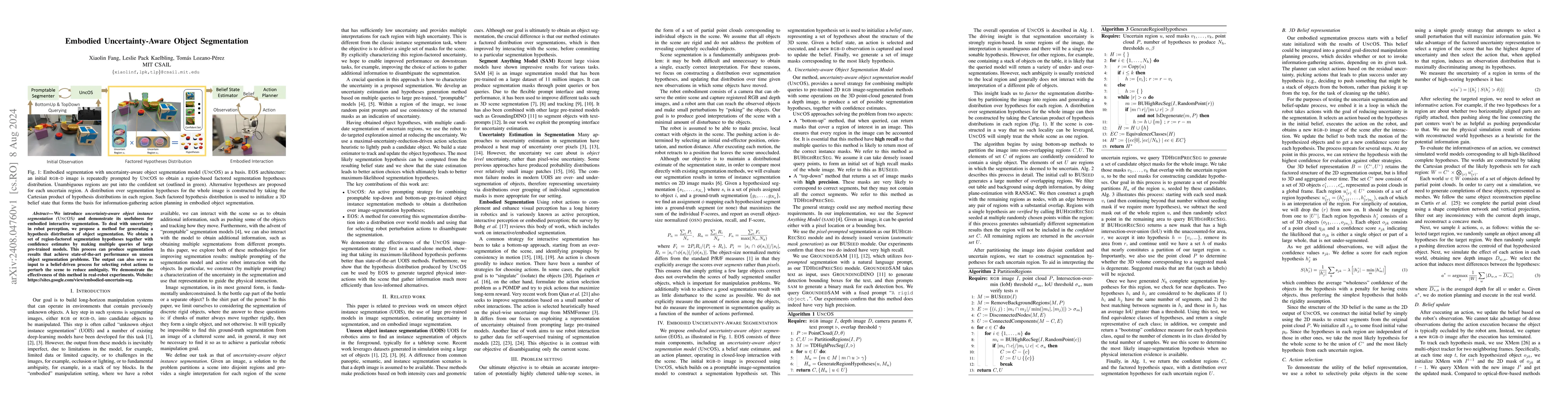 Thumbnail for Embodied Uncertainty-Aware Object Segmentation