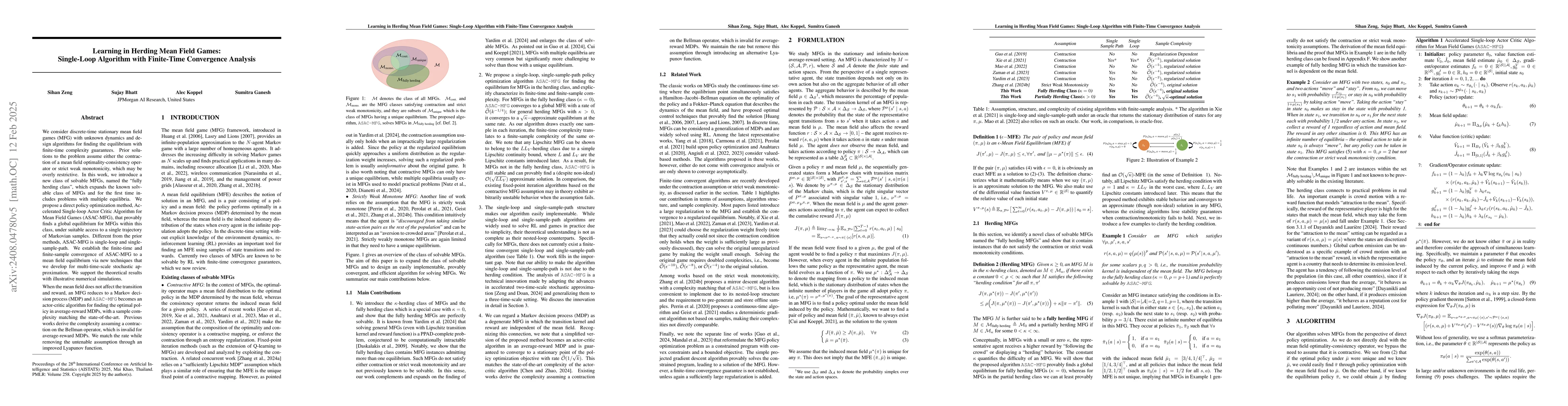 Thumbnail for Learning in Herding Mean Field Games: Single-Loop Algorithm with
  Finite-Time Convergence Analysis