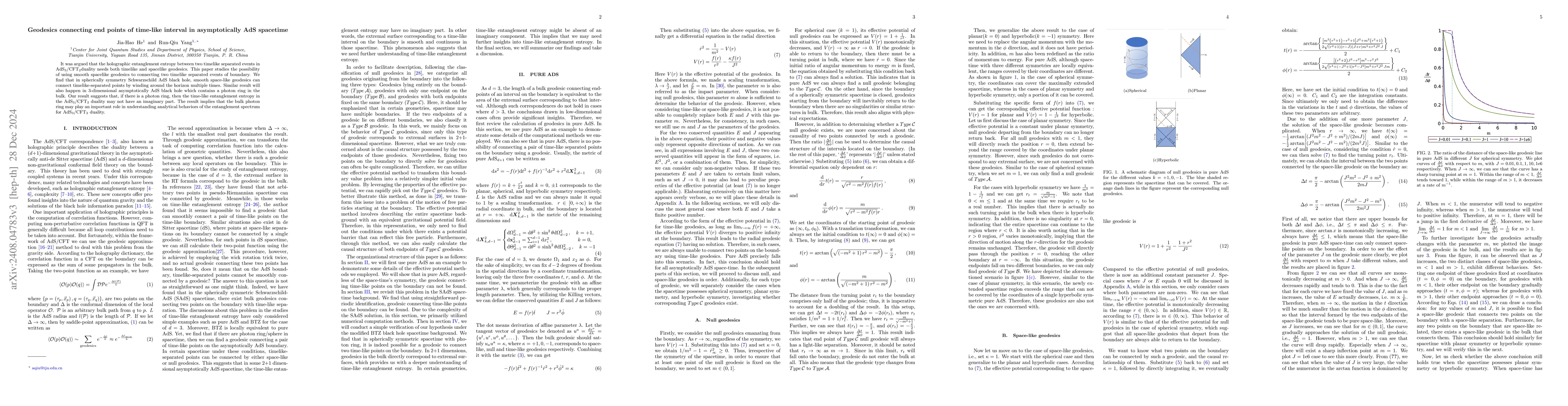 Thumbnail for Geodesics connecting end points of time-like interval in asymptotically
  AdS spacetime