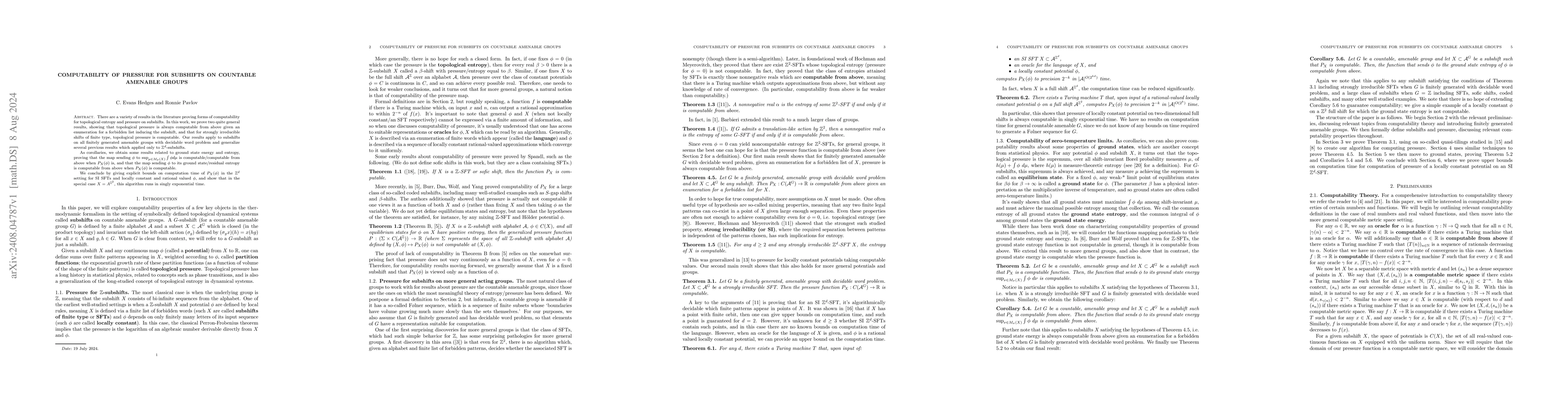 Thumbnail for Computability of Pressure for Subshifts on Countable Amenable Groups