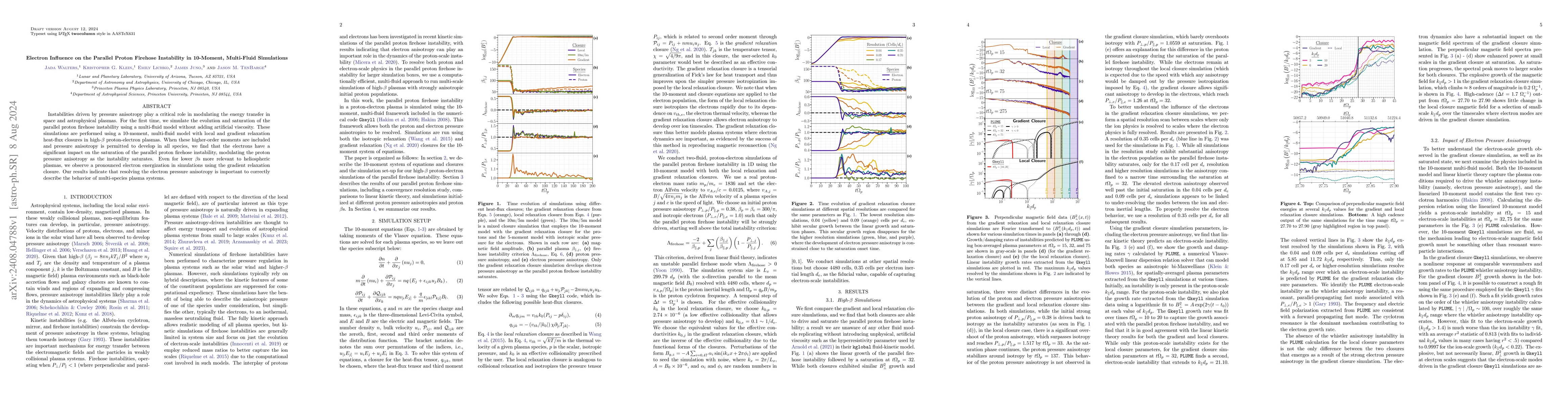 Thumbnail for Electron Influence on the Parallel Proton Firehose Instability in
  10-Moment, Multi-Fluid Simulations