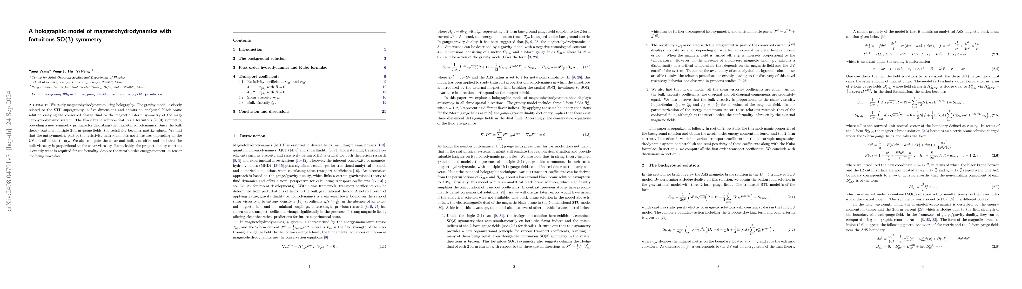 Thumbnail for A holographic model of magnetohydrodynamics with fortuitous SO(3)
  symmetry