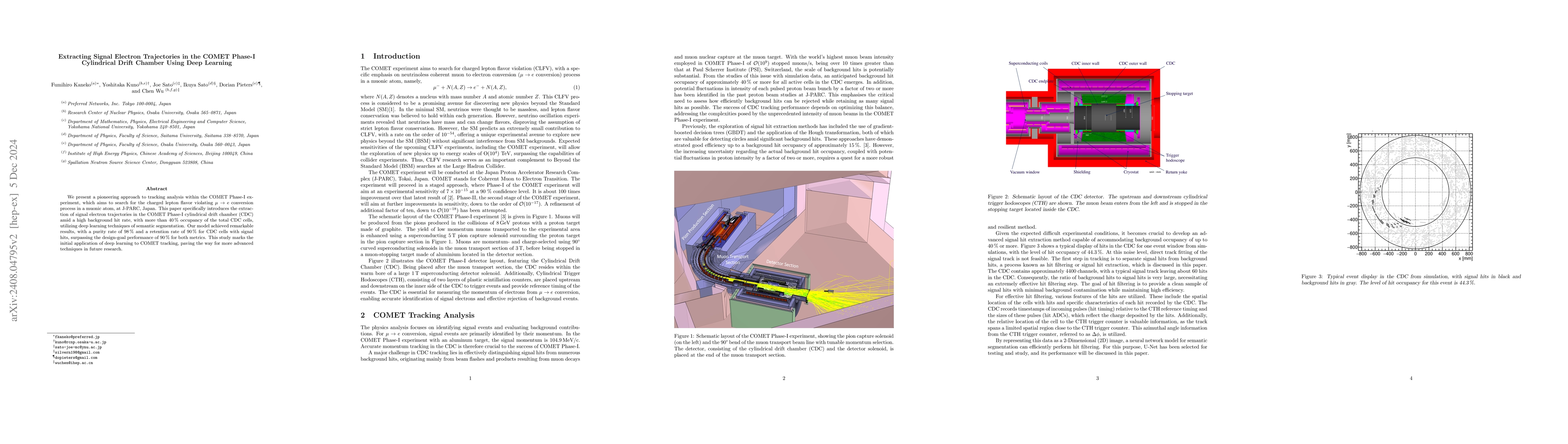 Thumbnail for Extracting Signal Electron Trajectories in the COMET Phase-I Cylindrical
  Drift Chamber Using Deep Learning