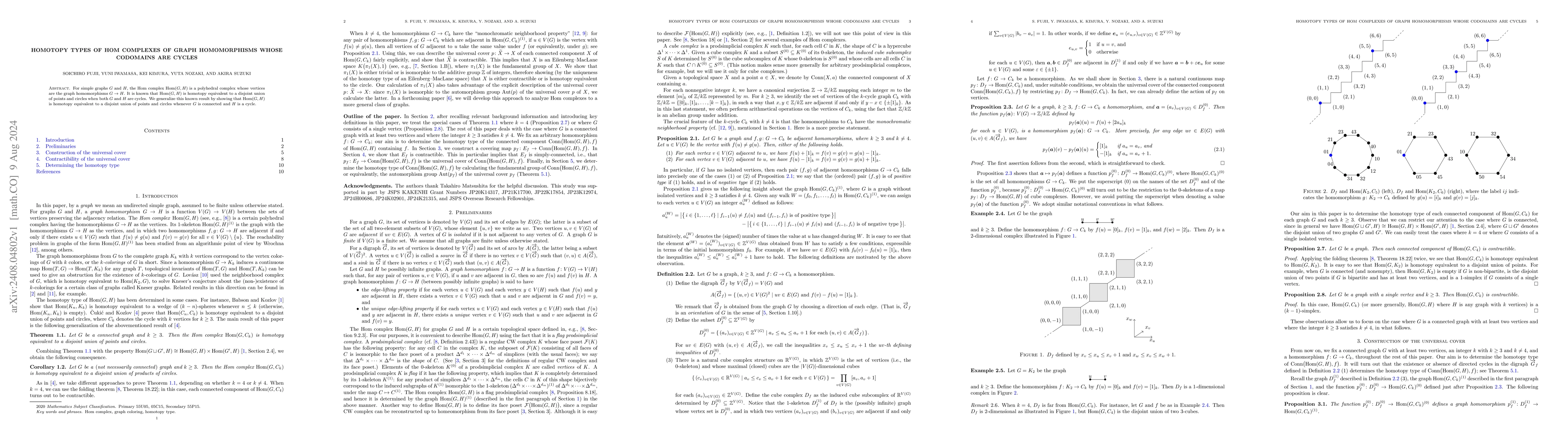 Thumbnail for Homotopy types of Hom complexes of graph homomorphisms whose codomains
  are cycles