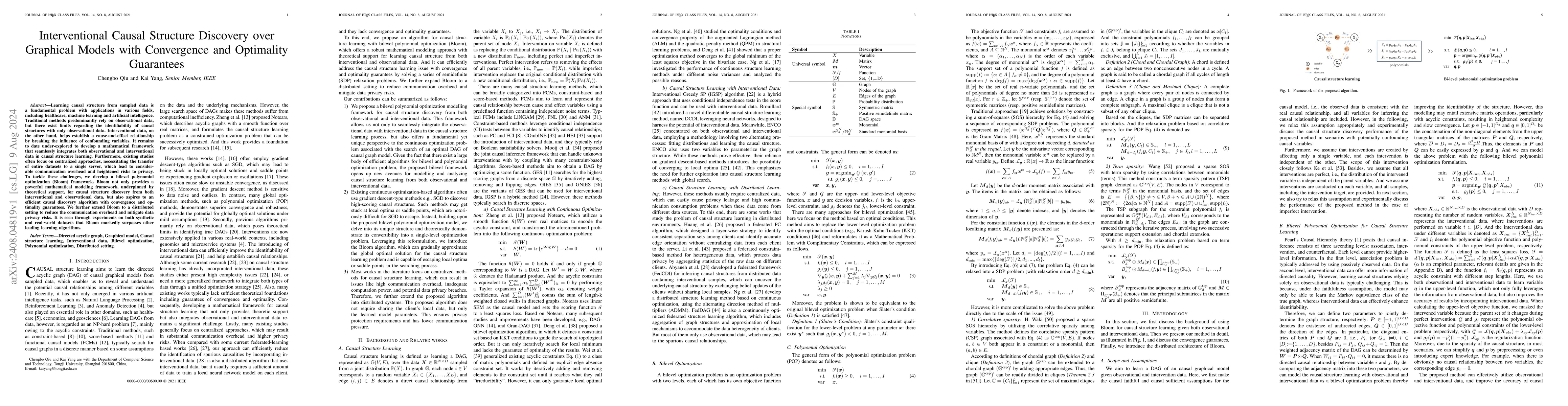 Thumbnail for Interventional Causal Structure Discovery over Graphical Models with
  Convergence and Optimality Guarantees