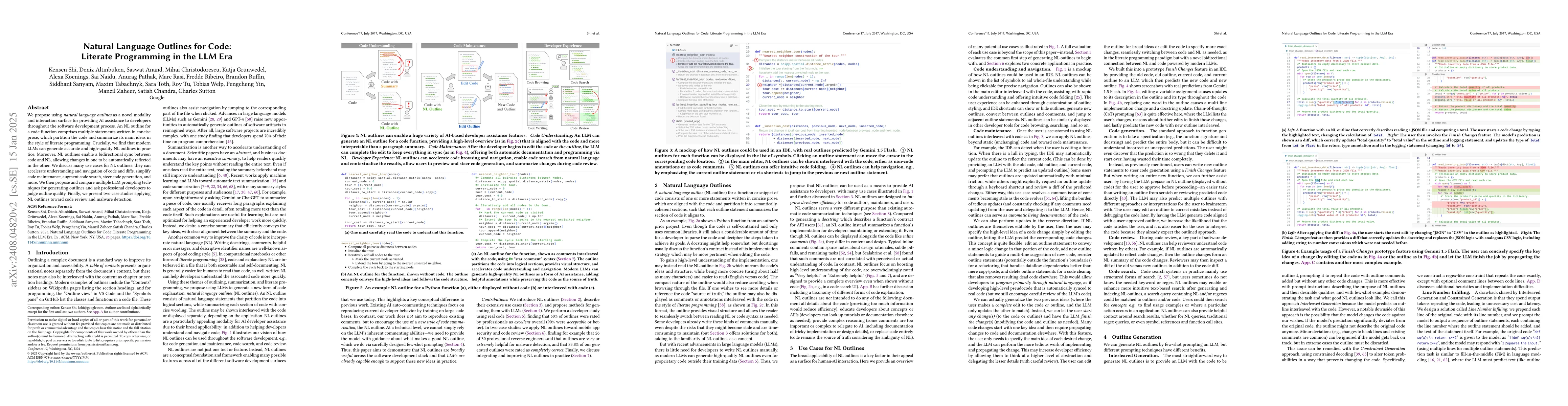 Thumbnail for Natural Language Outlines for Code: Literate Programming in the LLM Era