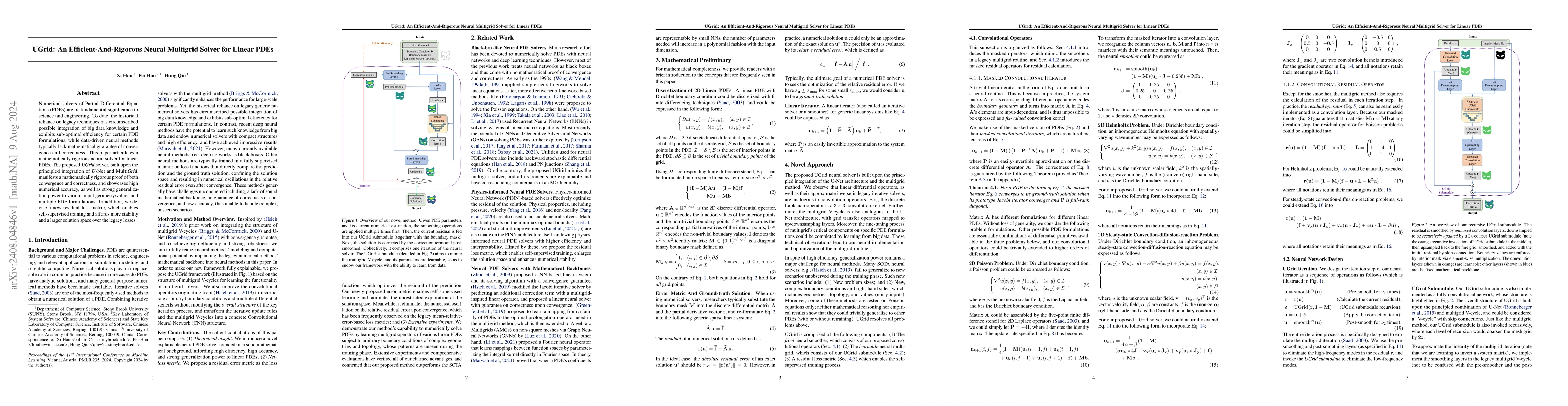 Thumbnail for UGrid: An Efficient-And-Rigorous Neural Multigrid Solver for Linear PDEs