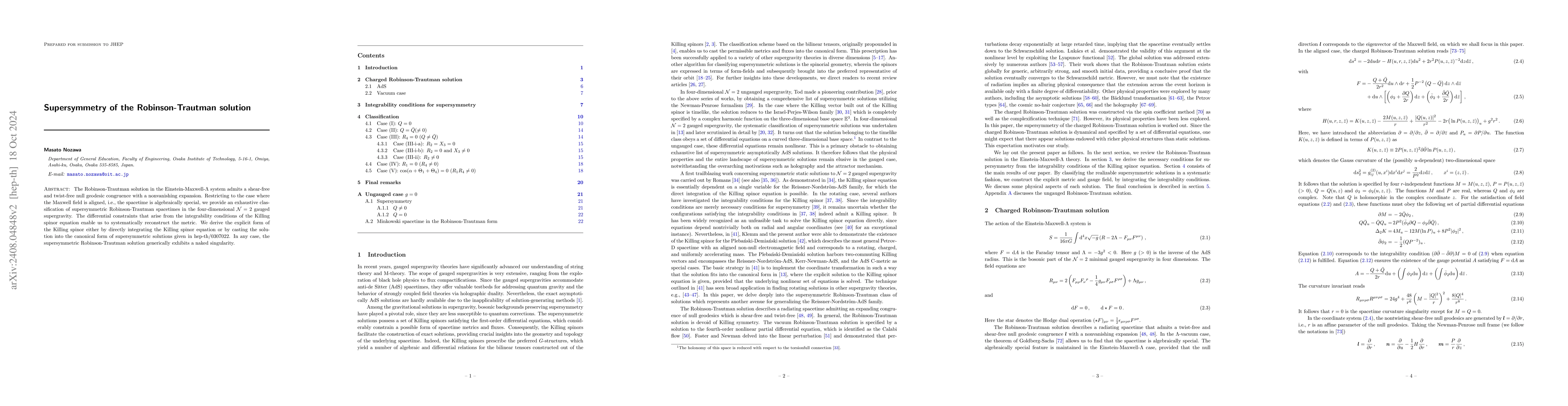 Thumbnail for Supersymmetry of the Robinson-Trautman solution