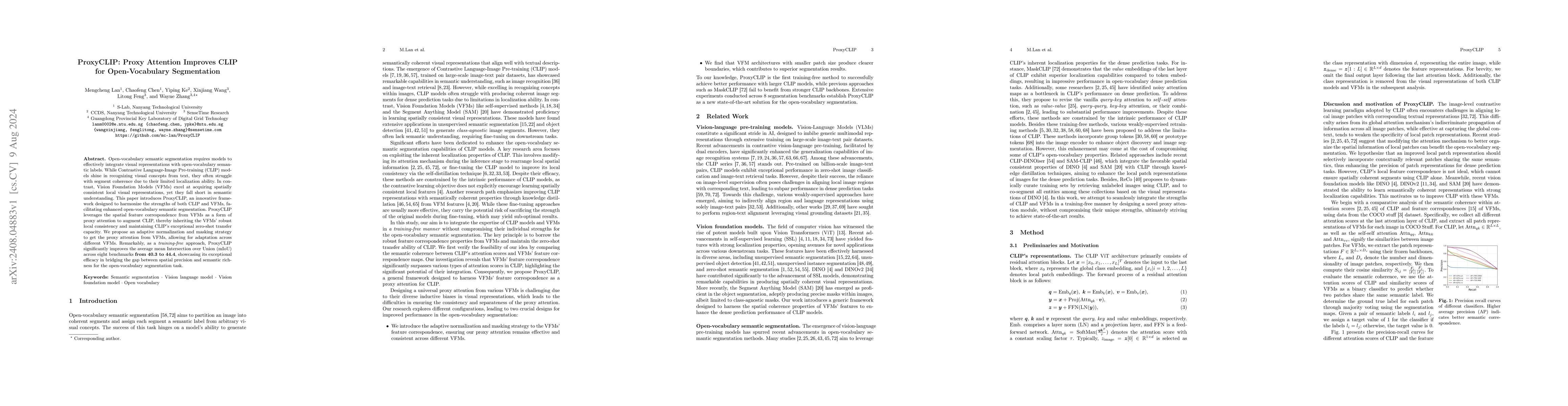 Thumbnail for ProxyCLIP: Proxy Attention Improves CLIP for Open-Vocabulary
  Segmentation