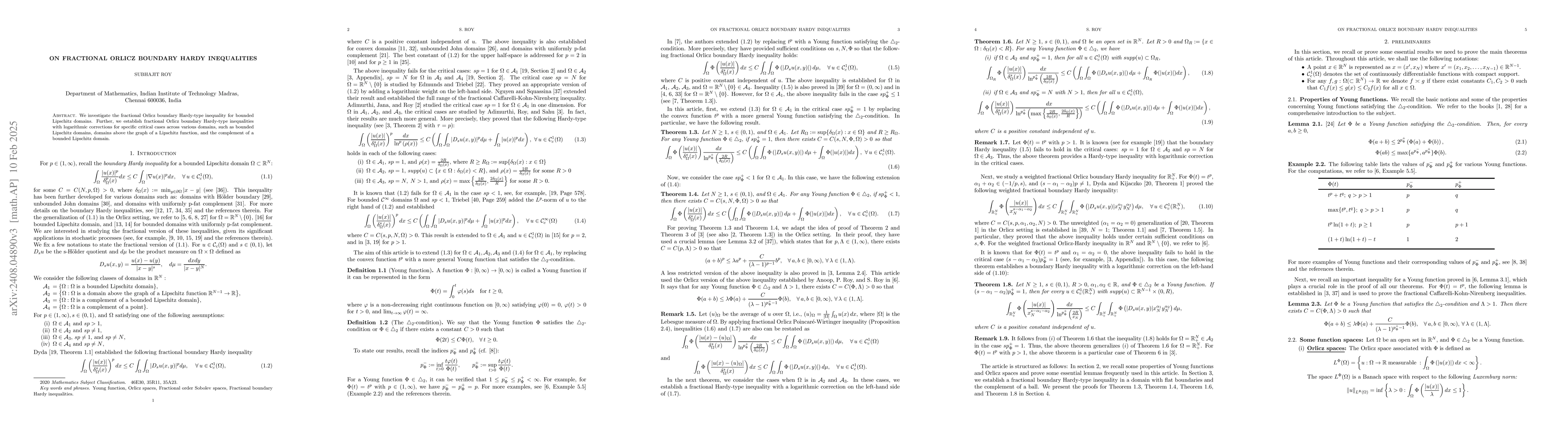 Thumbnail for On fractional Orlicz boundary Hardy inequalities
