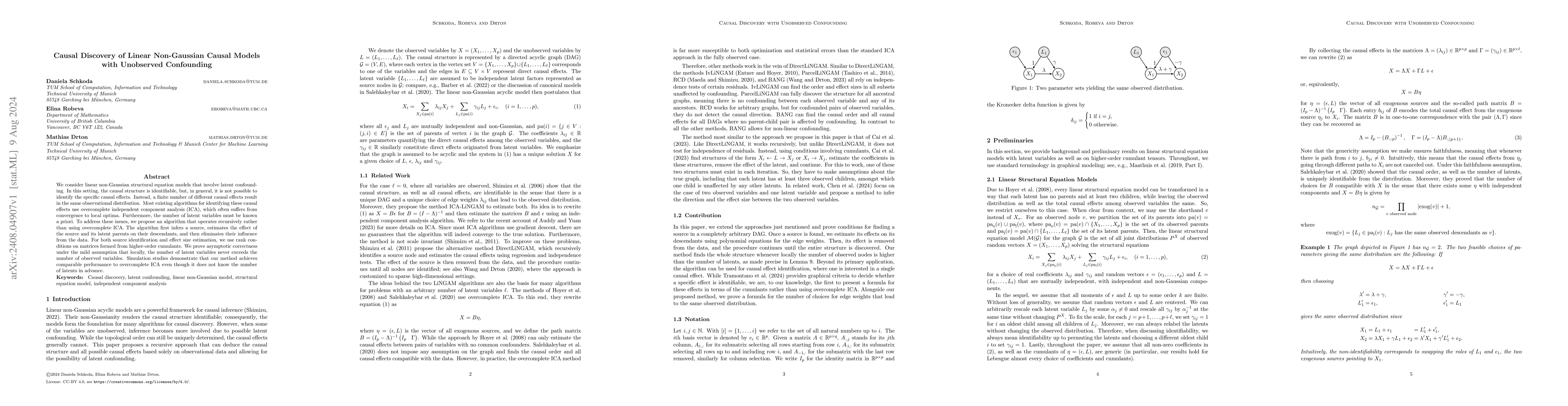 Thumbnail for Causal Discovery of Linear Non-Gaussian Causal Models with Unobserved
  Confounding