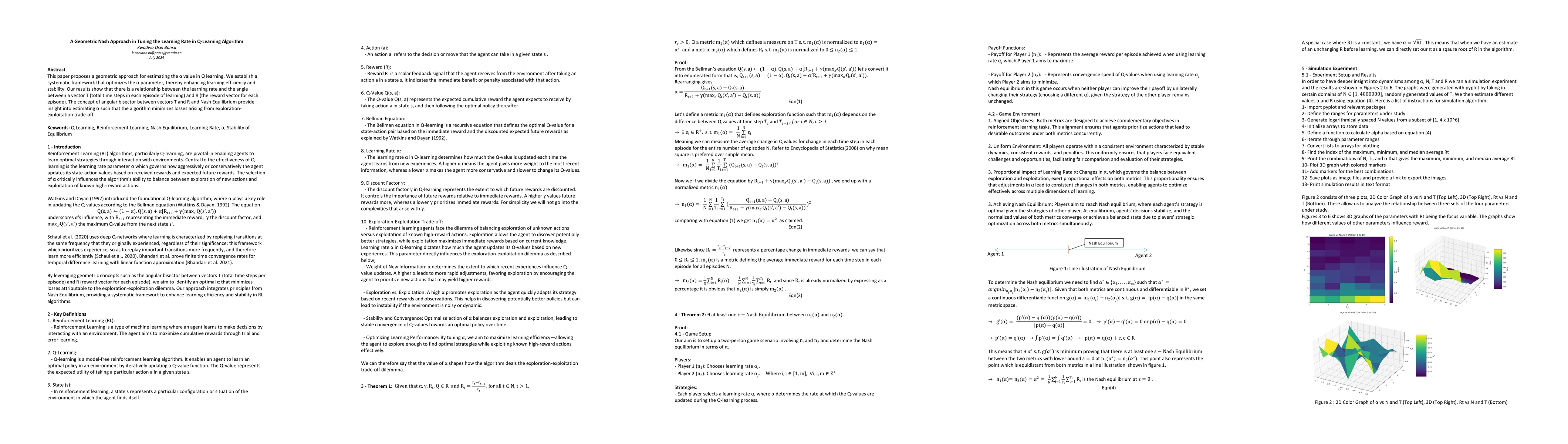 Thumbnail for A Geometric Nash Approach in Tuning the Learning Rate in Q-Learning
  Algorithm