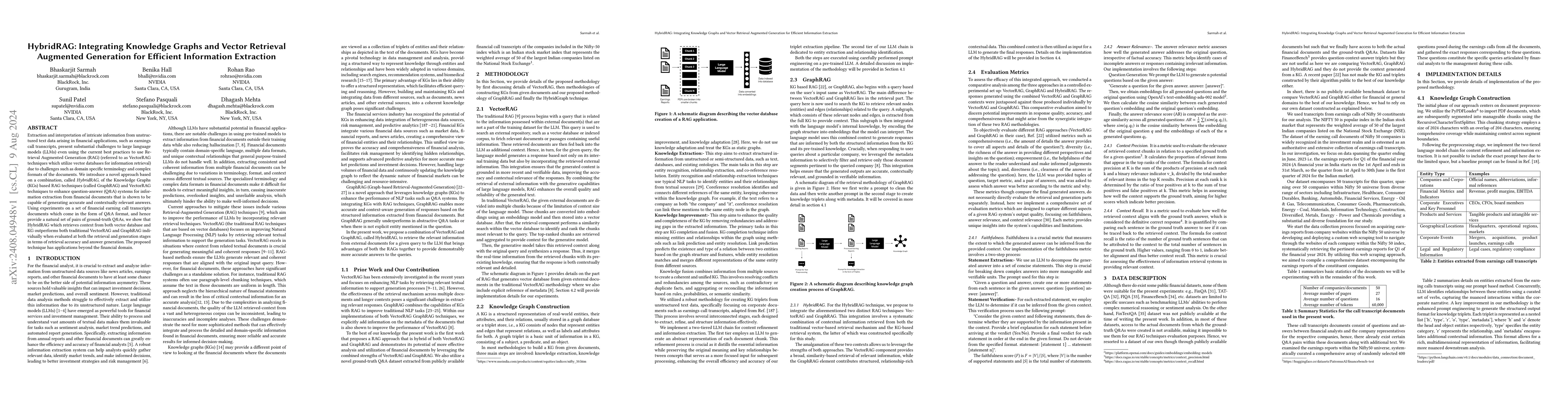 Thumbnail for HybridRAG: Integrating Knowledge Graphs and Vector Retrieval Augmented
  Generation for Efficient Information Extraction