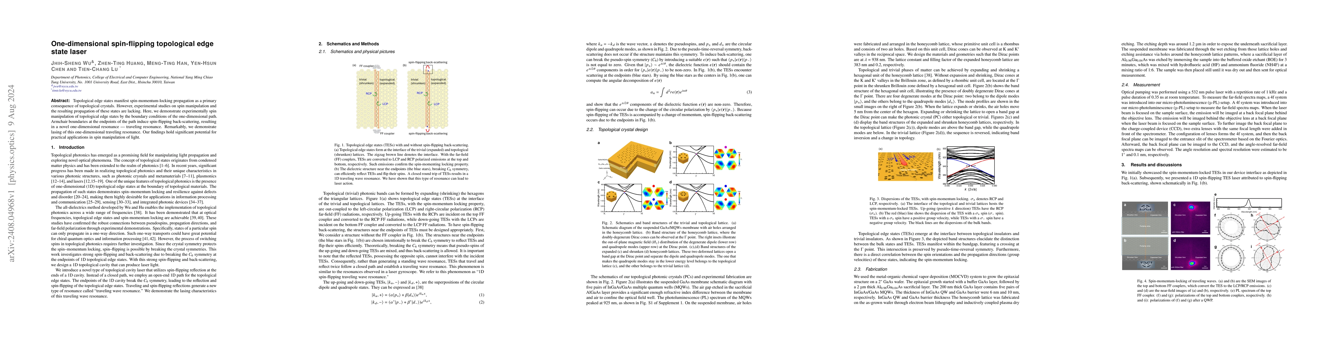 Thumbnail for One-dimensional spin-flipping topological edge state laser