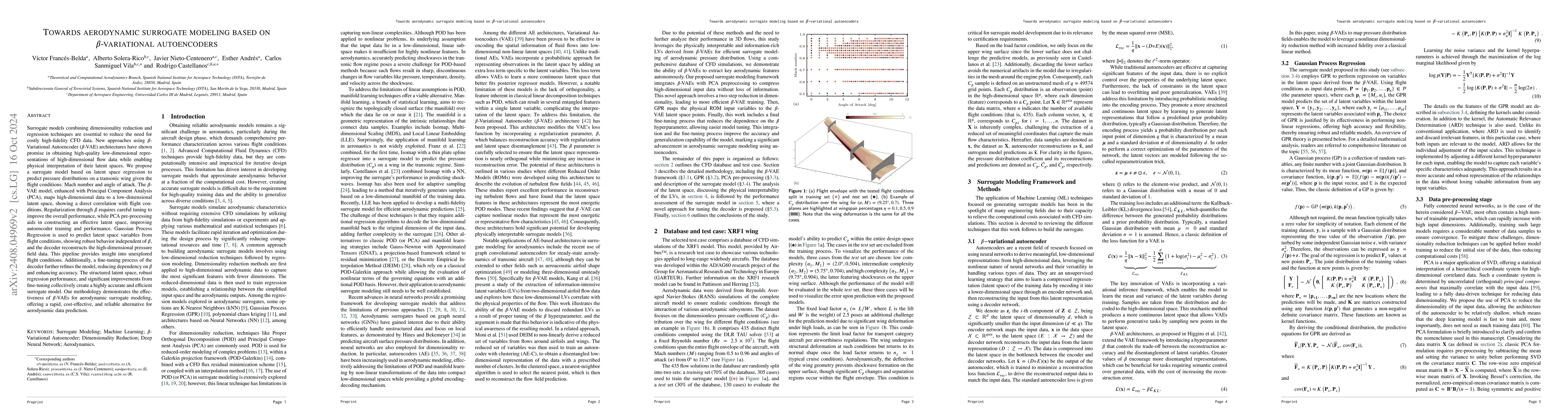 Thumbnail for Towards aerodynamic surrogate modeling based on $β$-variational
  autoencoders
