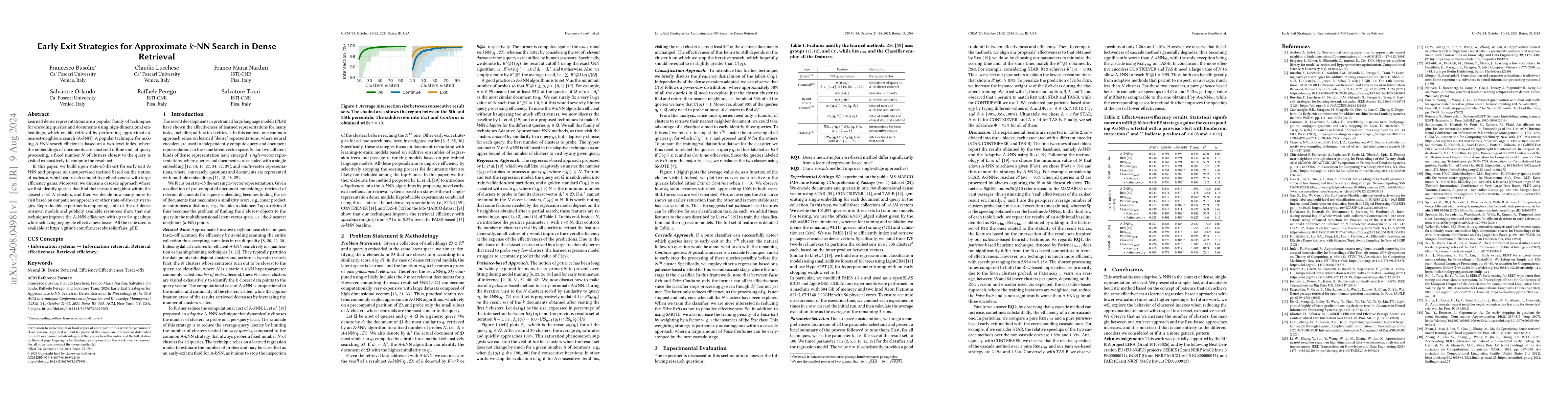 Thumbnail for Early Exit Strategies for Approximate k-NN Search in Dense Retrieval
