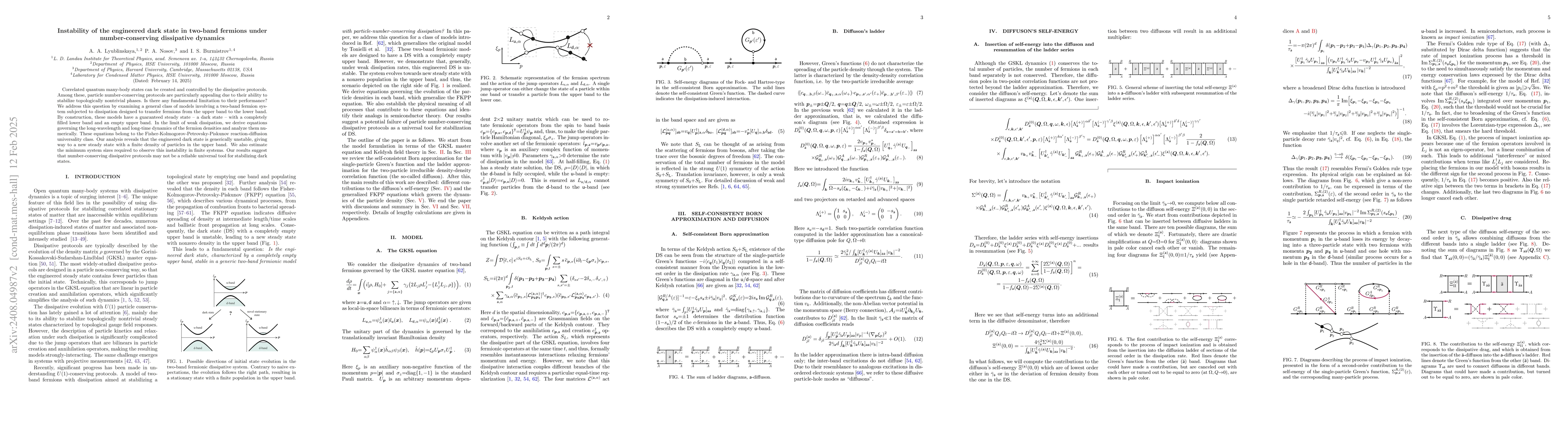 Thumbnail for Instability of the engineered dark state in two-band fermions under
  number-conserving dissipative dynamics