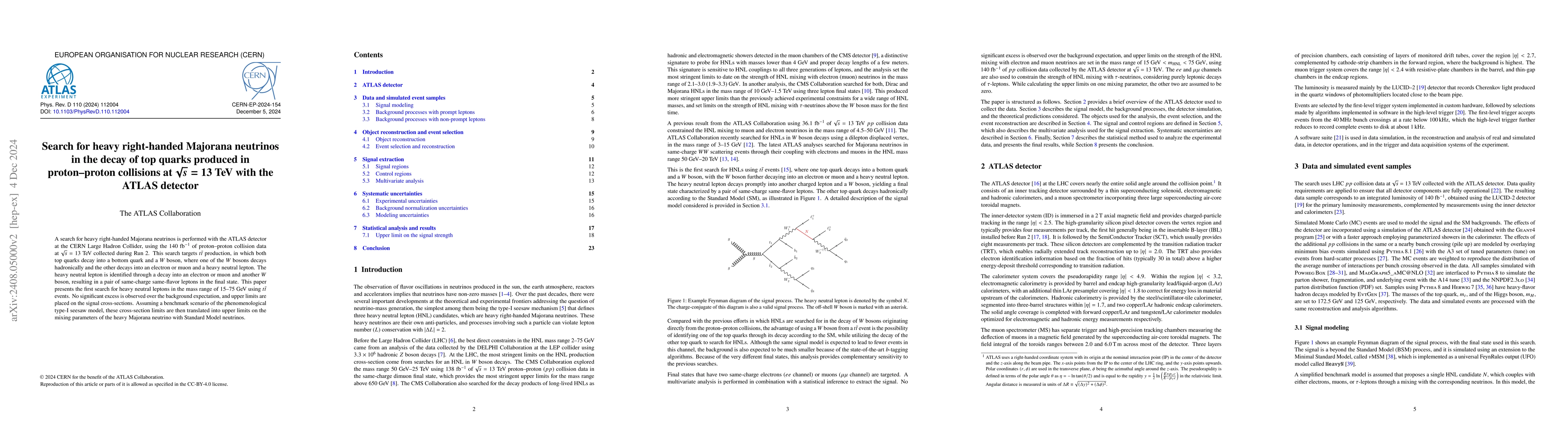 Thumbnail for Search for heavy right-handed Majorana neutrinos in the decay of top
  quarks produced in proton$-$proton collisions at $\sqrt{s}$ = 13 TeV with the
  ATLAS detector