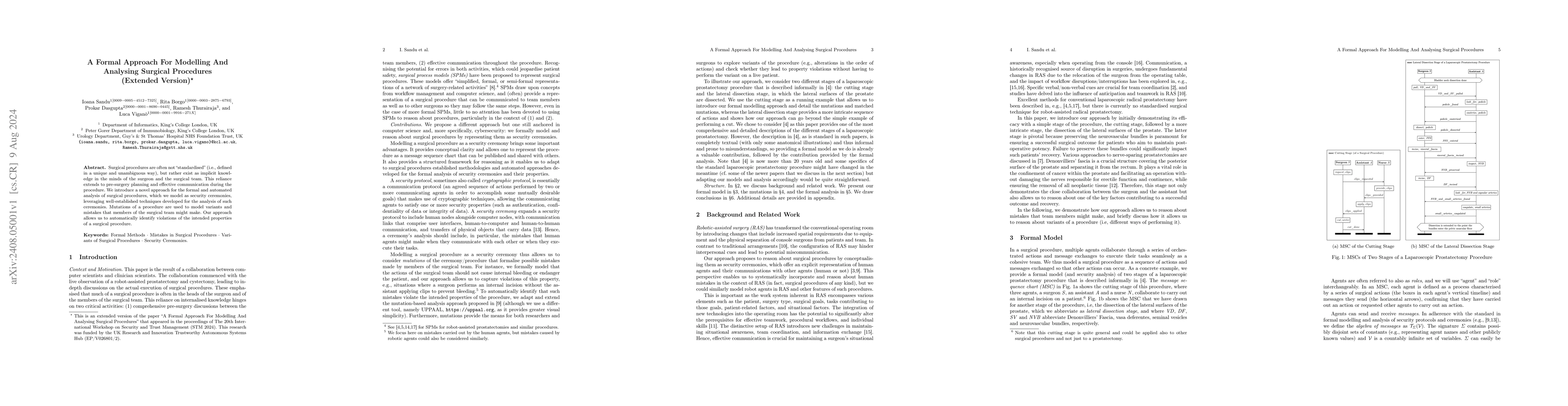 Thumbnail for A Formal Approach For Modelling And Analysing Surgical Procedures
  (Extended Version)