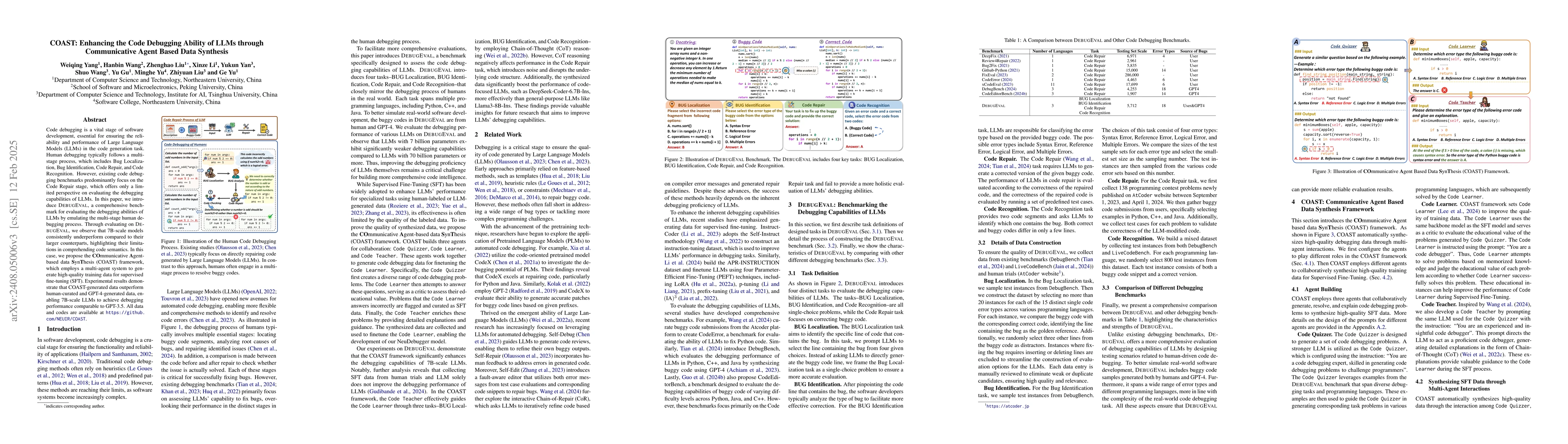 Thumbnail for Enhancing the Code Debugging Ability of LLMs via Communicative Agent
  Based Data Refinement