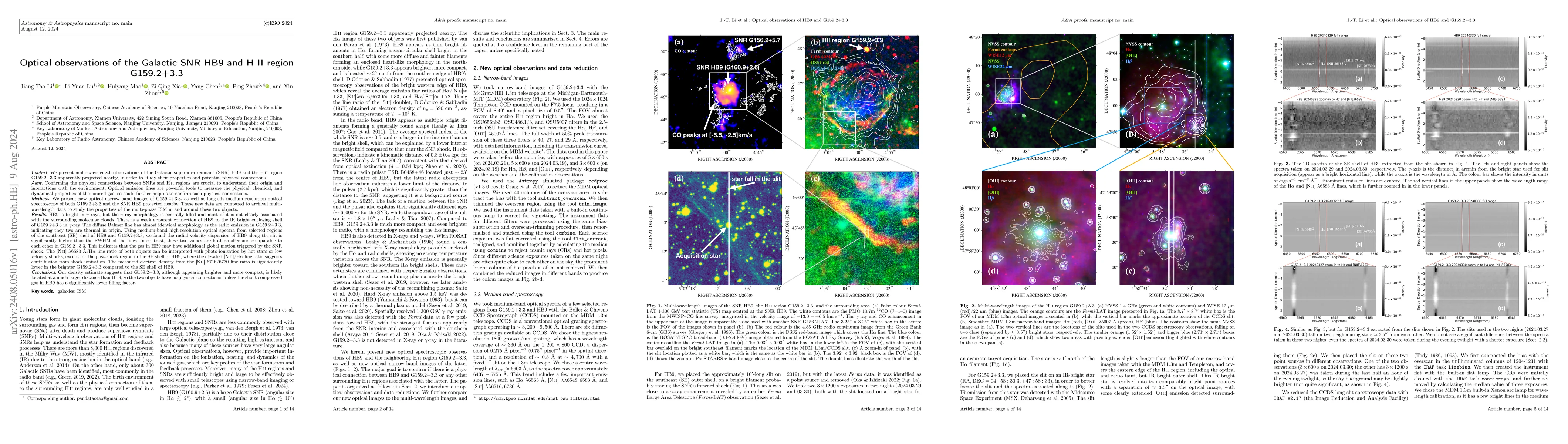 Thumbnail for Optical observations of the Galactic SNR HB9 and H II region G159.2+3.3
