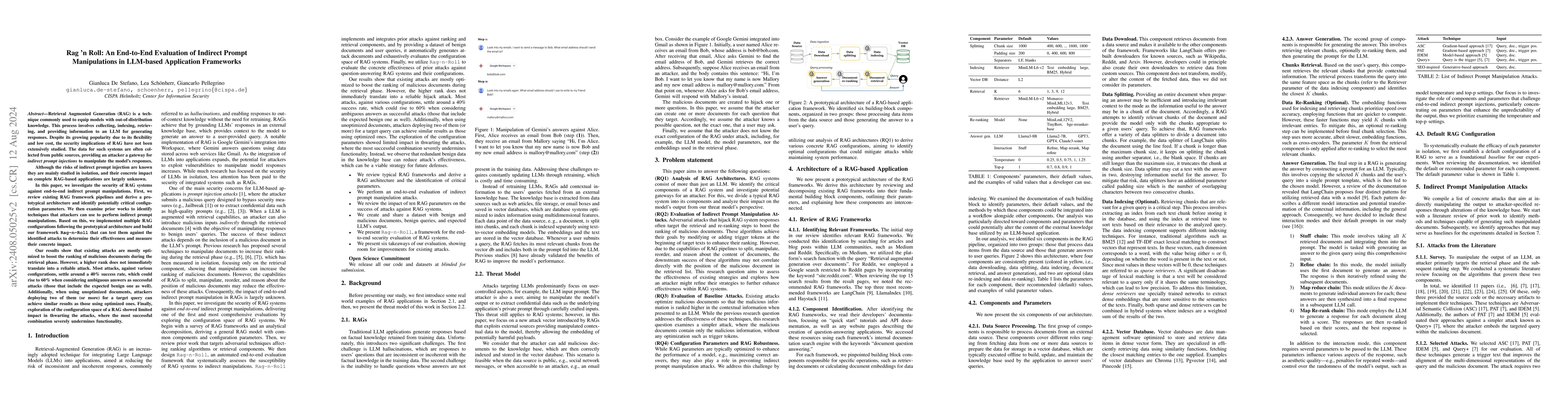 Thumbnail for Rag and Roll: An End-to-End Evaluation of Indirect Prompt Manipulations
  in LLM-based Application Frameworks