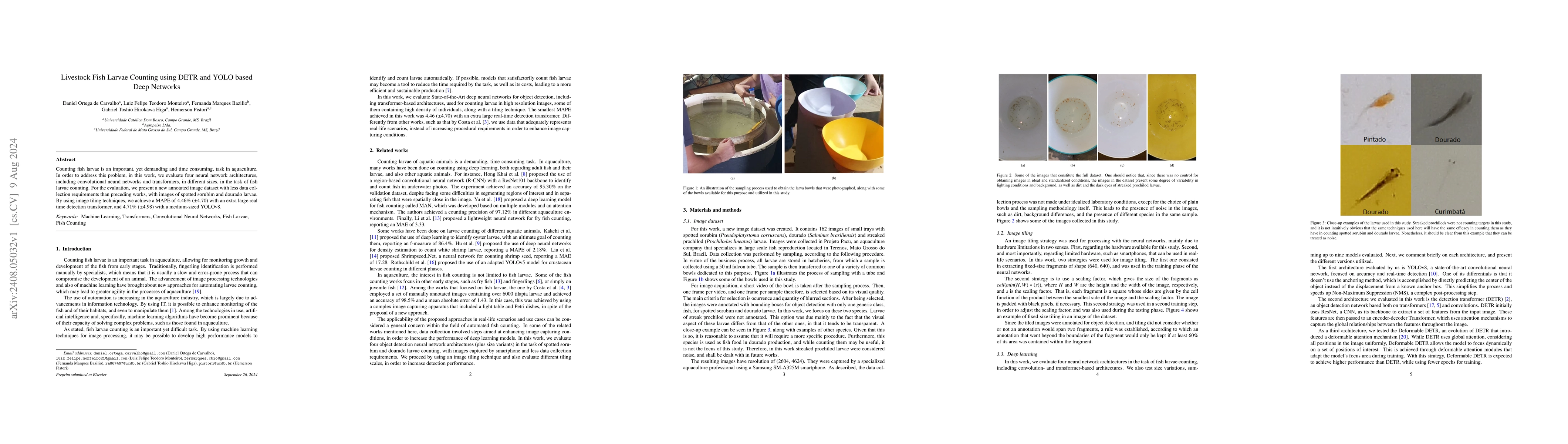 Thumbnail for Livestock Fish Larvae Counting using DETR and YOLO based Deep Networks