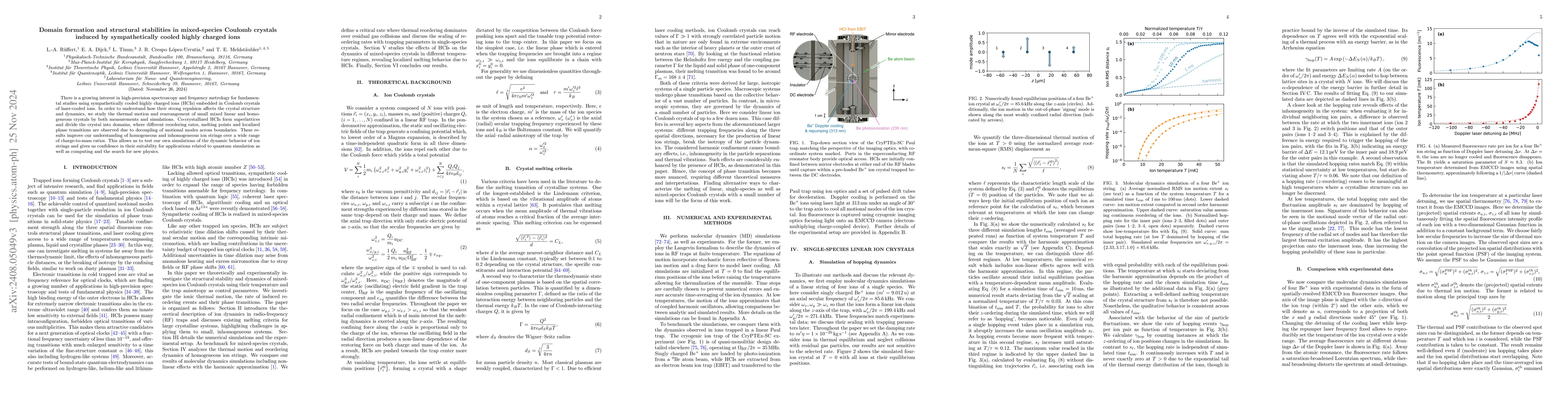 Thumbnail for Domain formation and structural stabilities in mixed-species Coulomb
  crystals induced by sympathetically cooled highly charged ions
