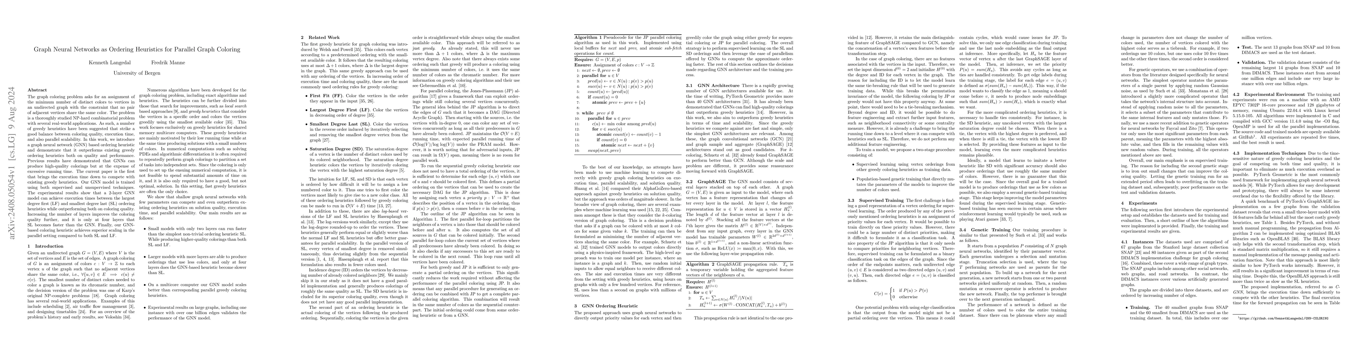 Thumbnail for Graph Neural Networks as Ordering Heuristics for Parallel Graph Coloring