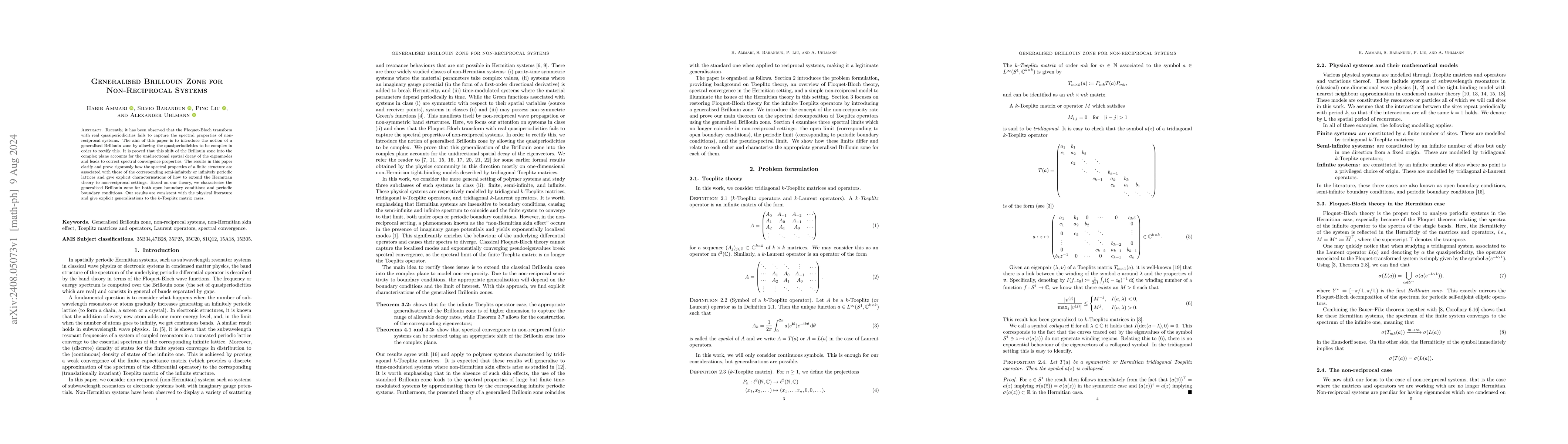 Thumbnail for Generalised Brillouin Zone for Non-Reciprocal Systems