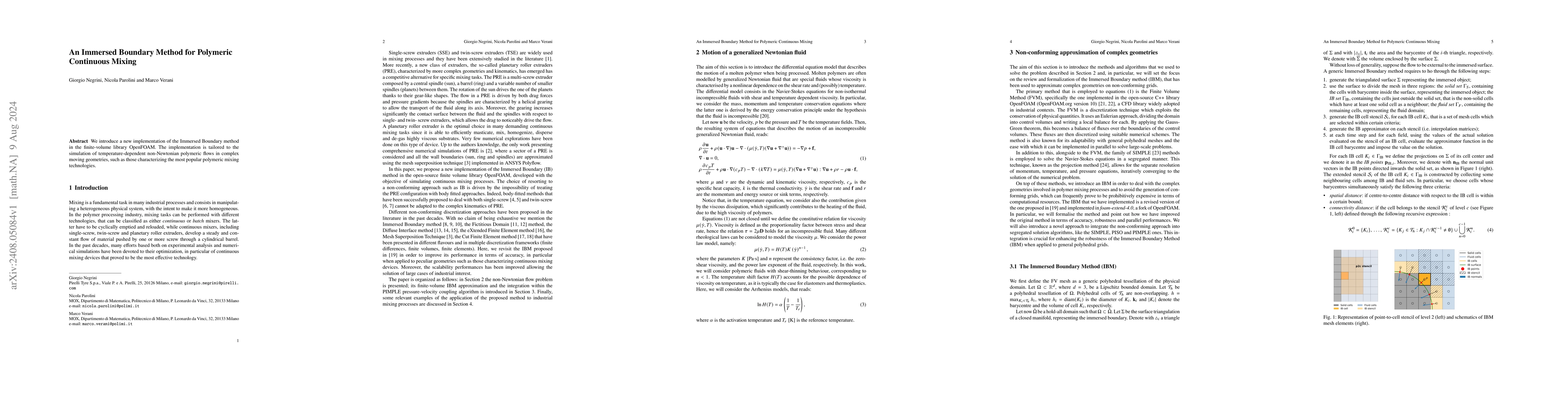 Thumbnail for An Immersed Boundary Method for Polymeric Continuous Mixing