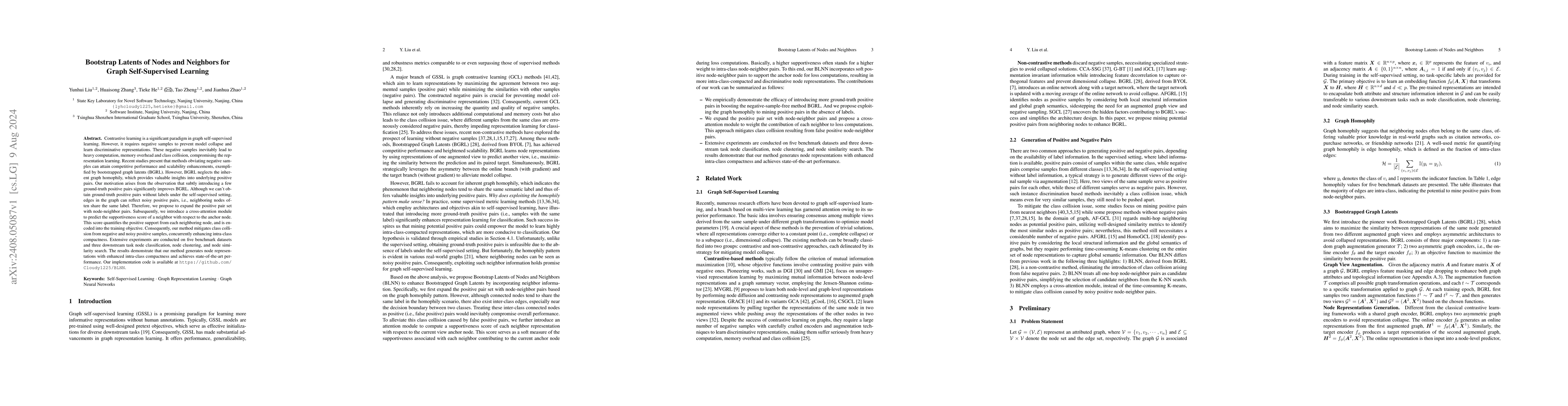 Thumbnail for Bootstrap Latents of Nodes and Neighbors for Graph Self-Supervised
  Learning