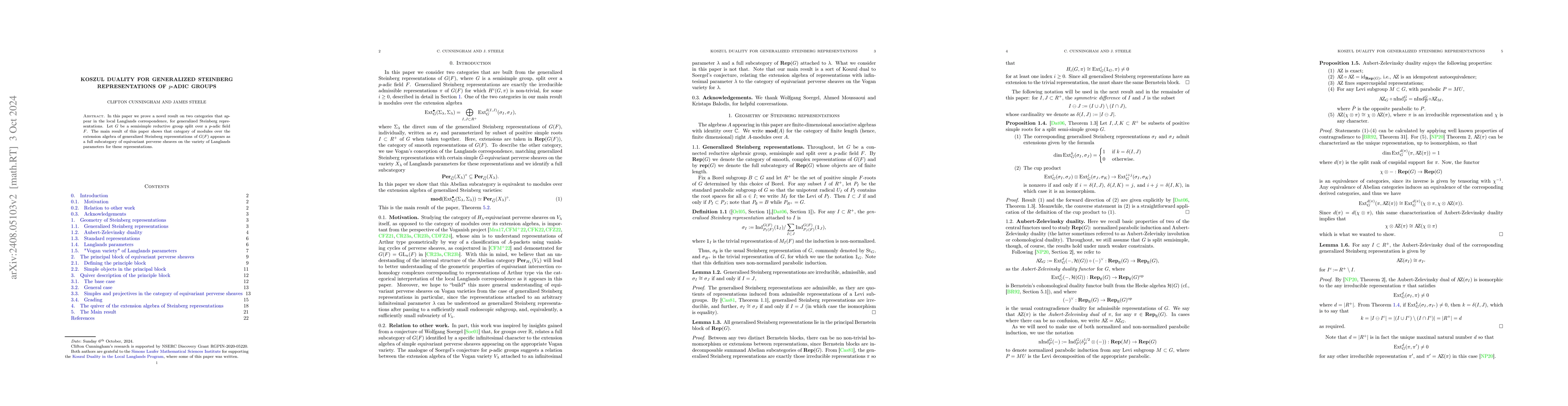 Thumbnail for Koszul duality for generalized Steinberg representations of $p$-adic
  groups