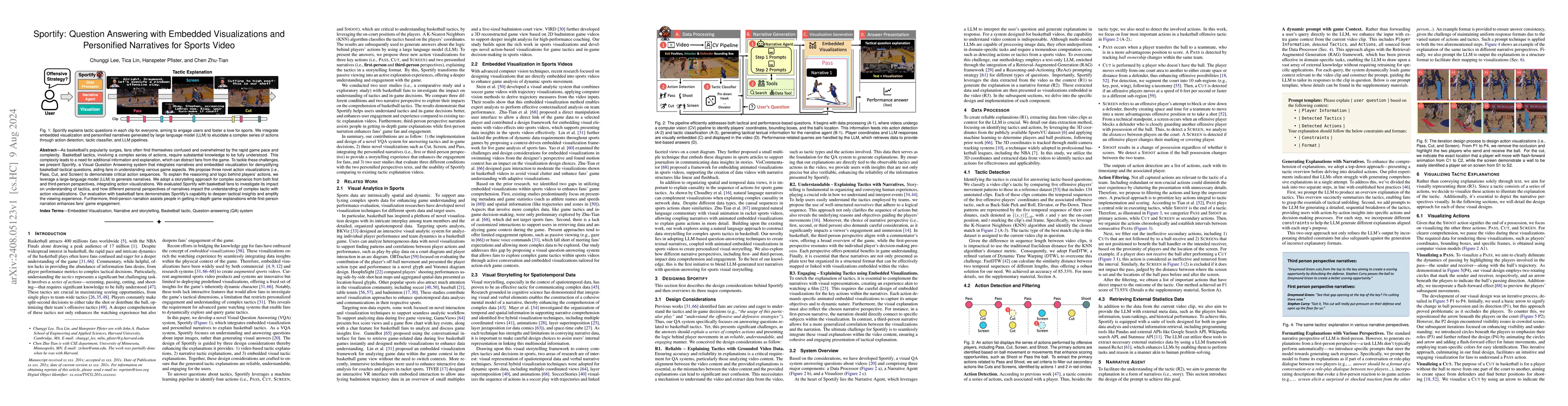 Thumbnail for Sportify: Question Answering with Embedded Visualizations and
  Personified Narratives for Sports Video