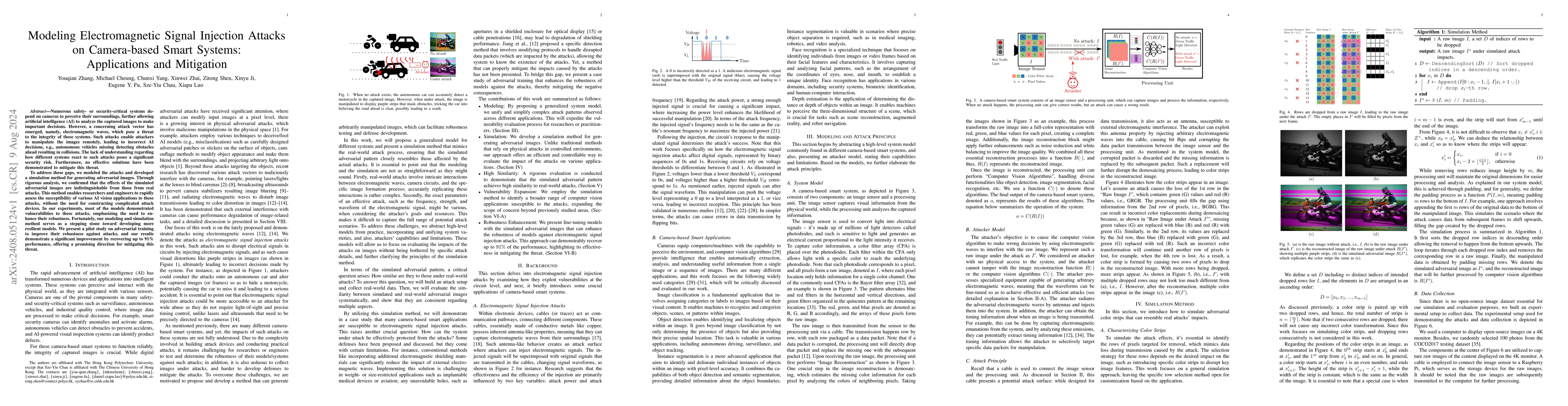 Thumbnail for Modeling Electromagnetic Signal Injection Attacks on Camera-based Smart
  Systems: Applications and Mitigation