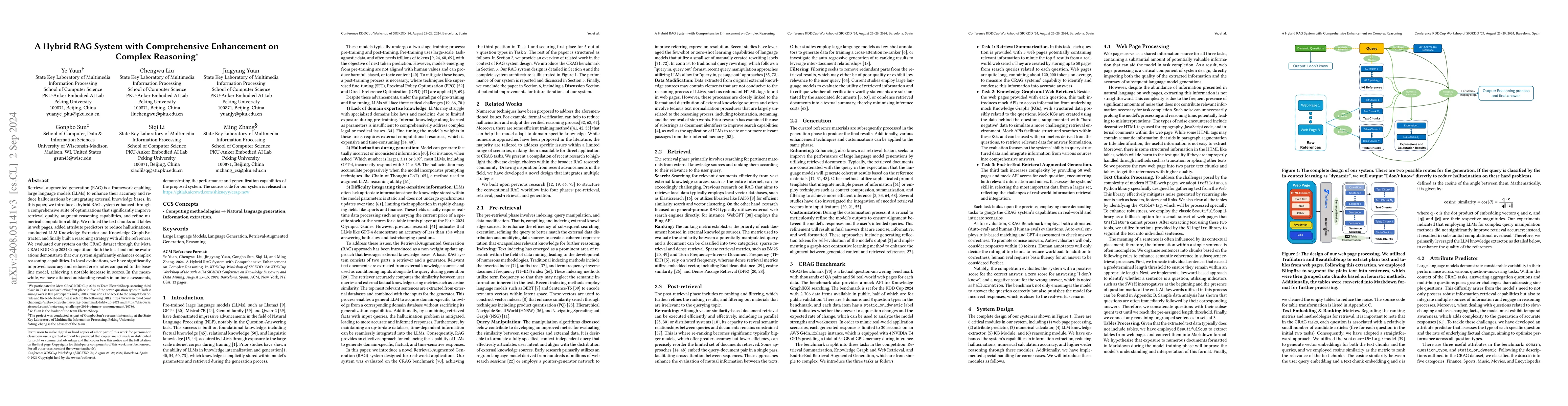 Thumbnail for A Hybrid RAG System with Comprehensive Enhancement on Complex Reasoning
