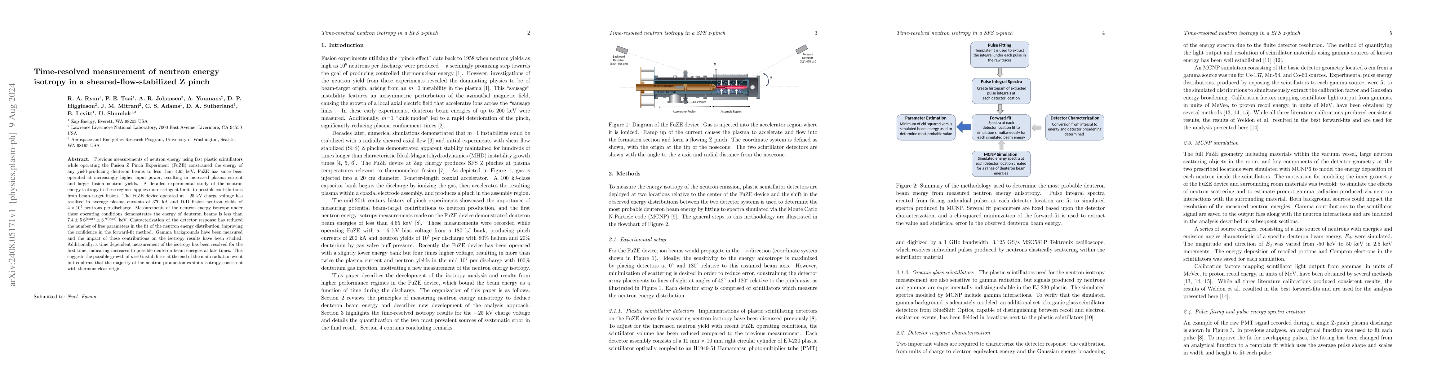 Thumbnail for Time-resolved measurement of neutron energy isotropy in a
  sheared-flow-stabilized Z pinch
