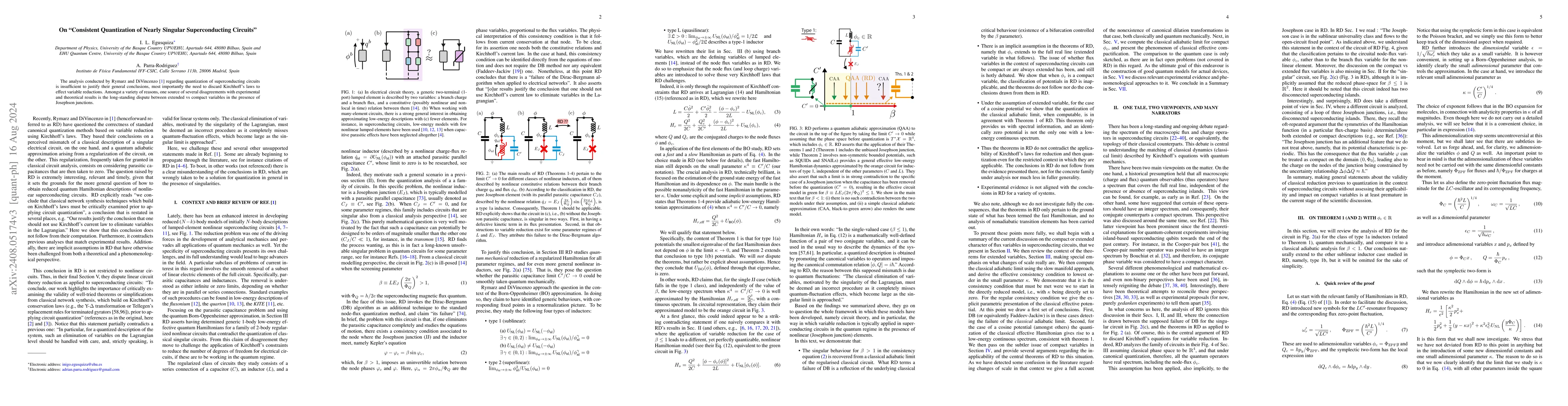 Thumbnail for On "Consistent Quantization of Nearly Singular Superconducting Circuits"